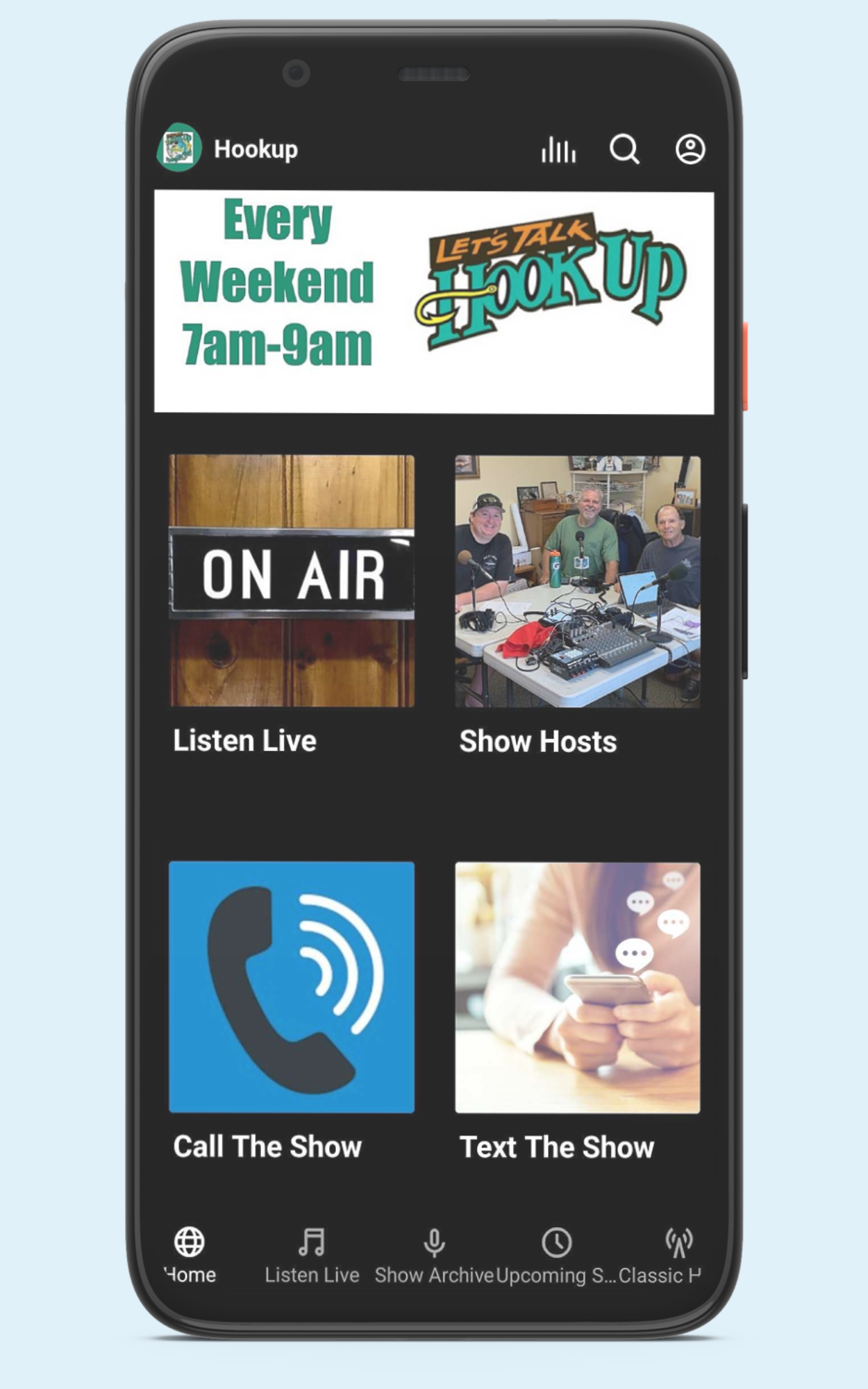Screenshot of Let's Talk Hookup's mobile app