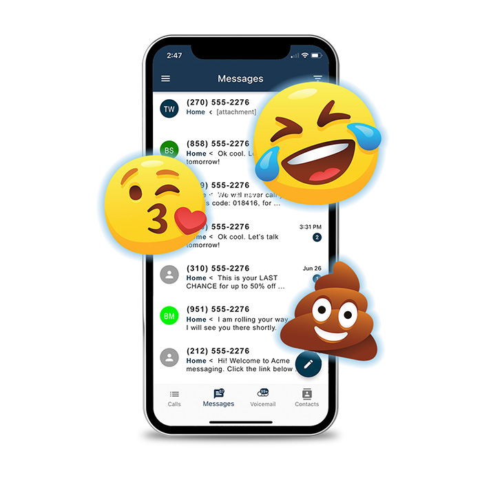 text messaging with emojis