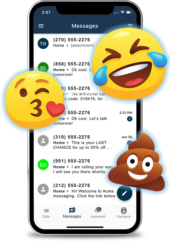 emojis in the NumberBarn app