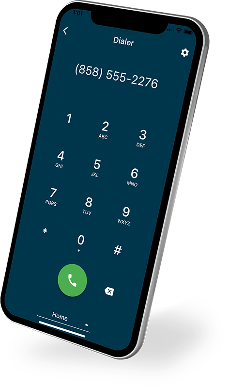 mobile phone with NumberBarn app dialer