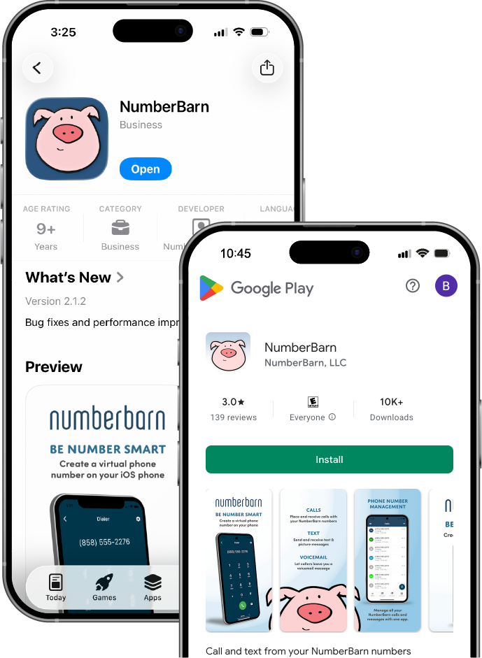 NumberBarn mobile app on cell phone