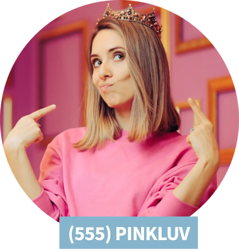 pink shirt and fingers crossed