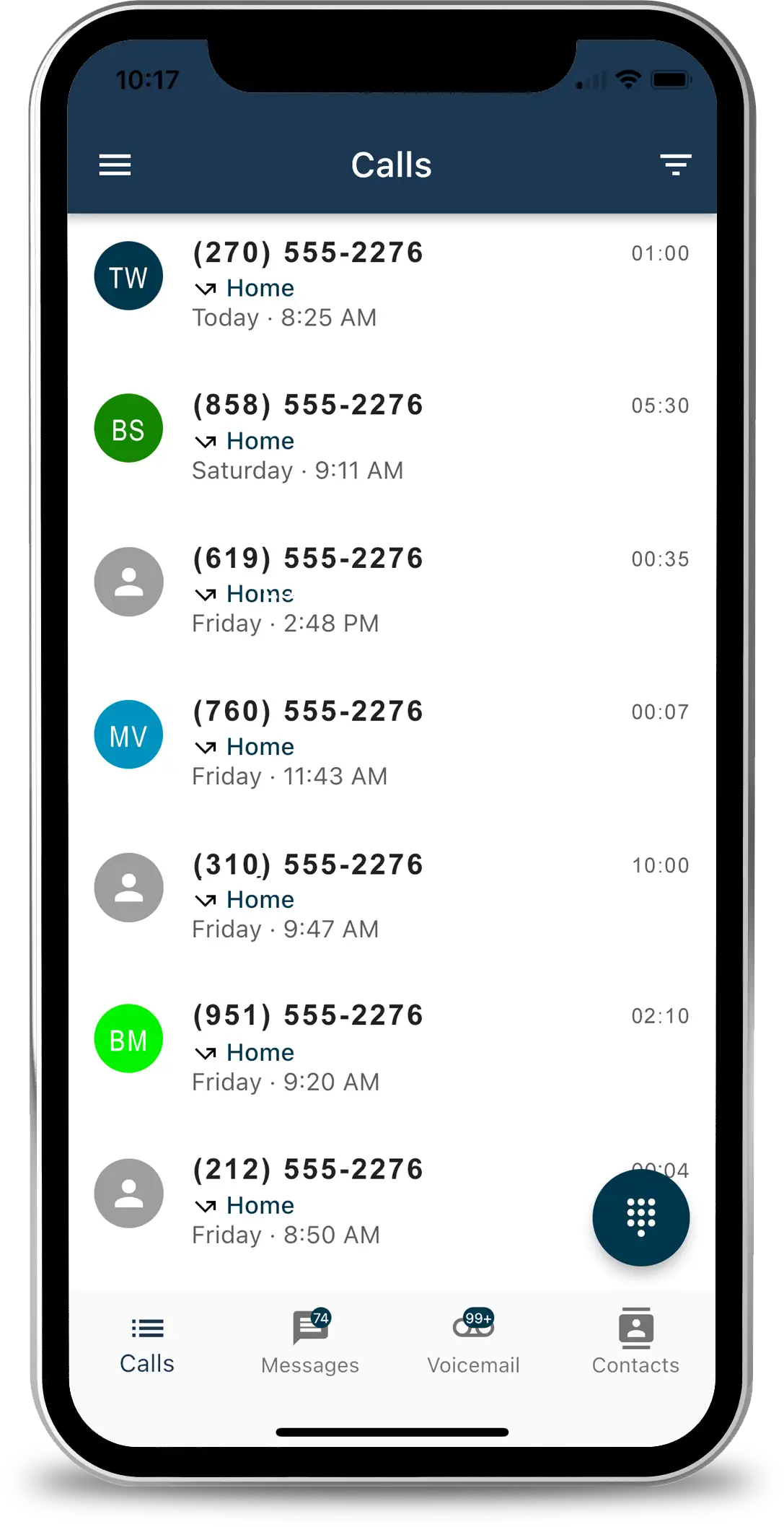 NumberBarn app on a mobile phone