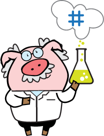 NumberBarn Pig dressed as a scientist
