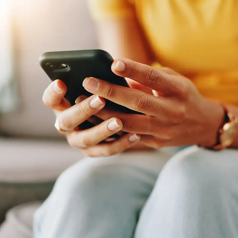 using a cell phone